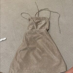 Lulu's Shimmering Gold Mini Dress